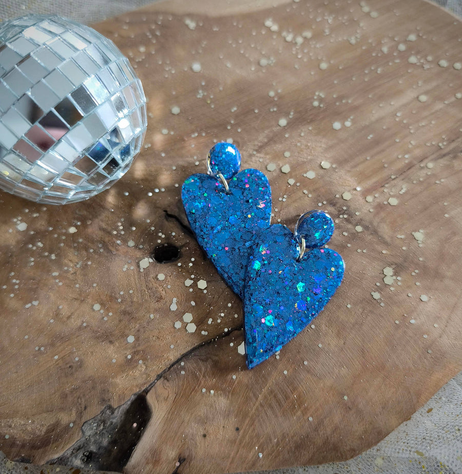 Boucles d'oreilles Big Love Bleu roi