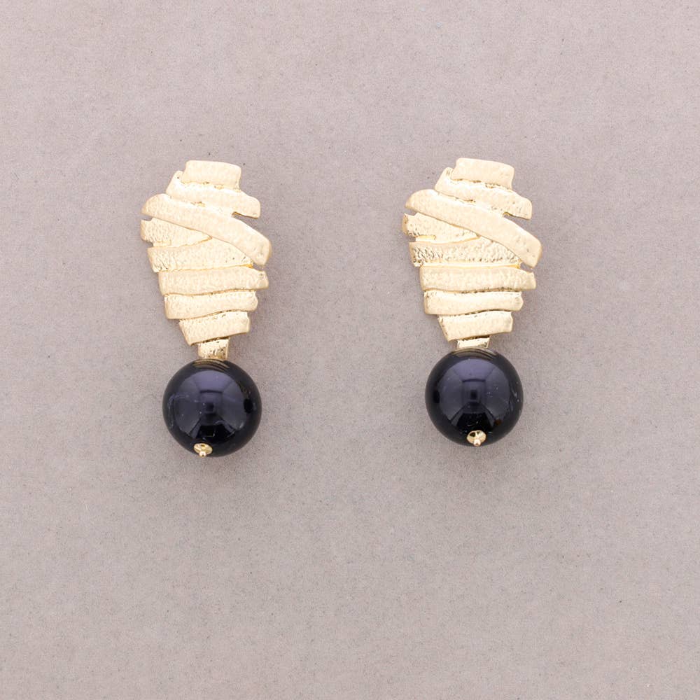 Boucles d'oreilles Forme Métal Pendentif Boule Résine