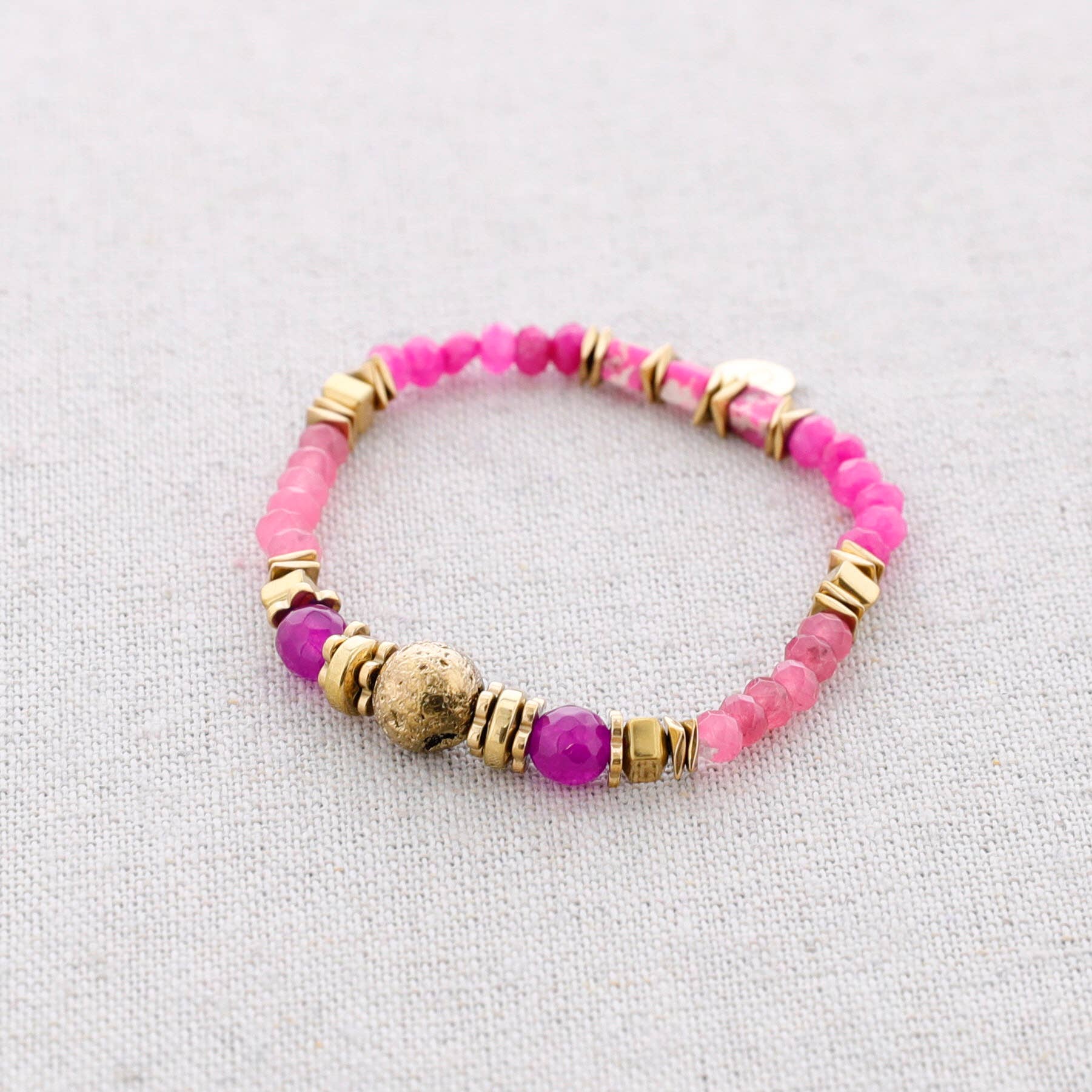 Bracelet élastique en acier orné de pierres