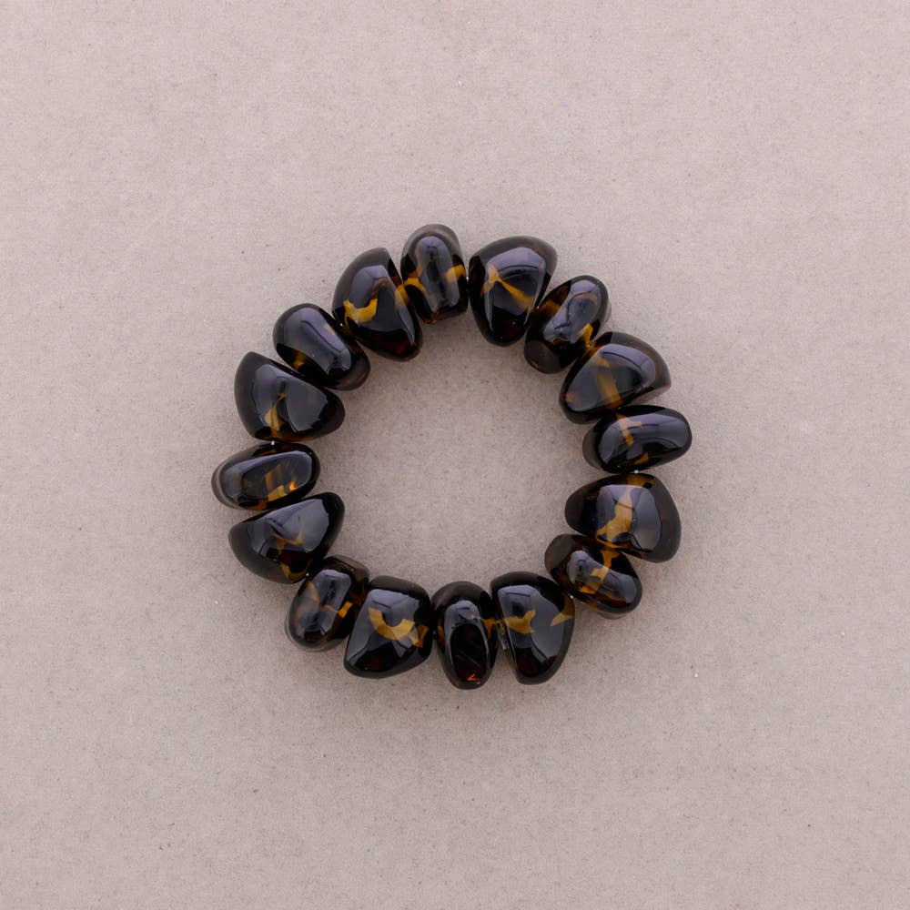 Bracelet Élastique Perles Irrégulières Résine