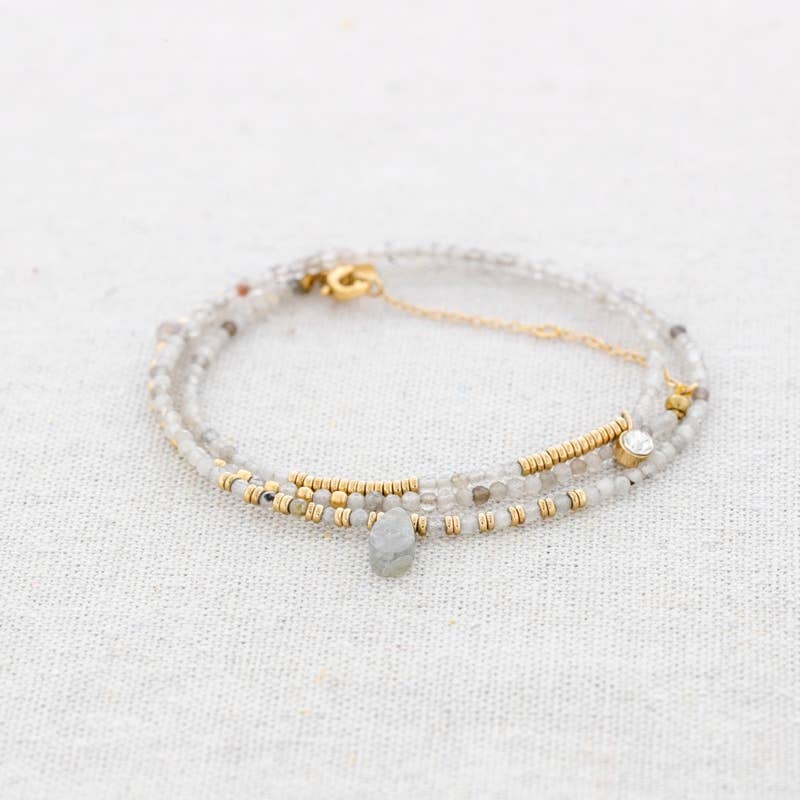 Bracelet Acier Trois Tours Pierres