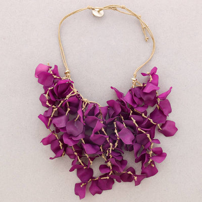 Collier pendentif en résine Pétalos