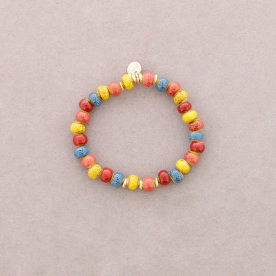 Bracelet élastique avec perles en céramique