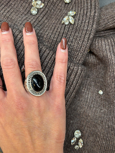 Bague jalan onyx faceté