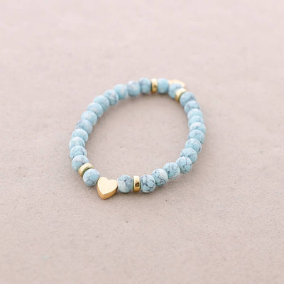 Bracelet élastique perles avec cœur