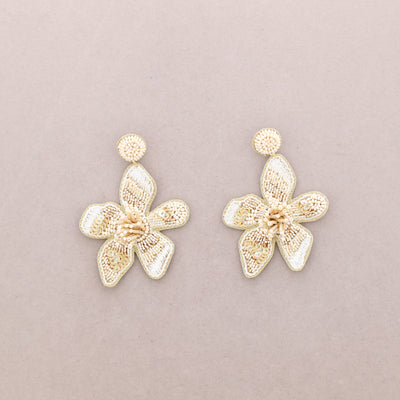 Boucles d'oreilles fleuries en perles: Orange