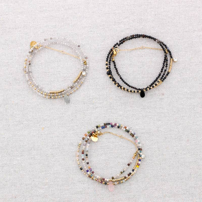 Bracelet Acier Trois Tours Pierres