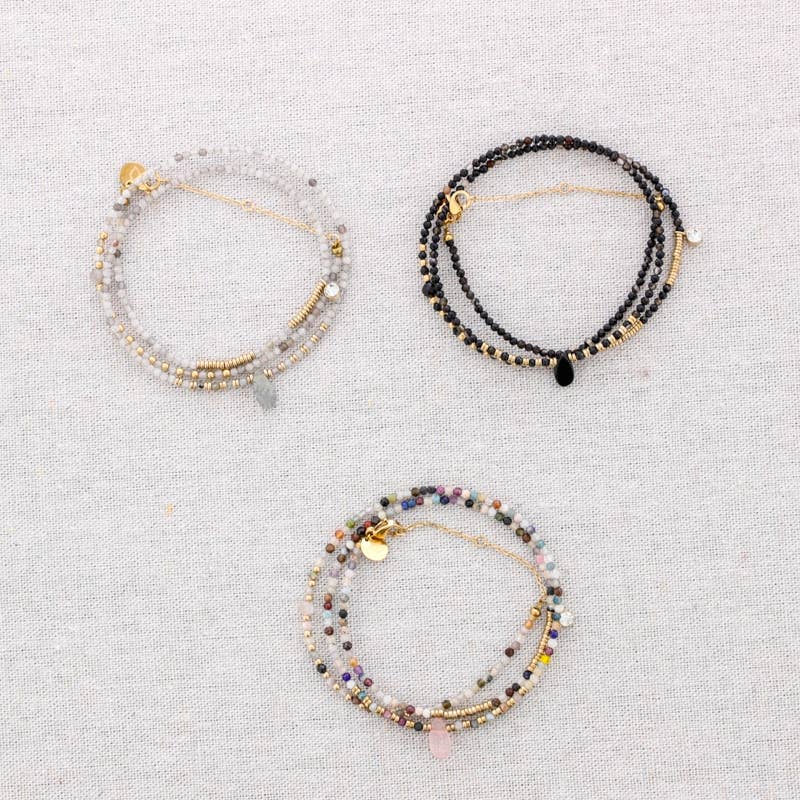 Bracelet Acier Trois Tours Pierres
