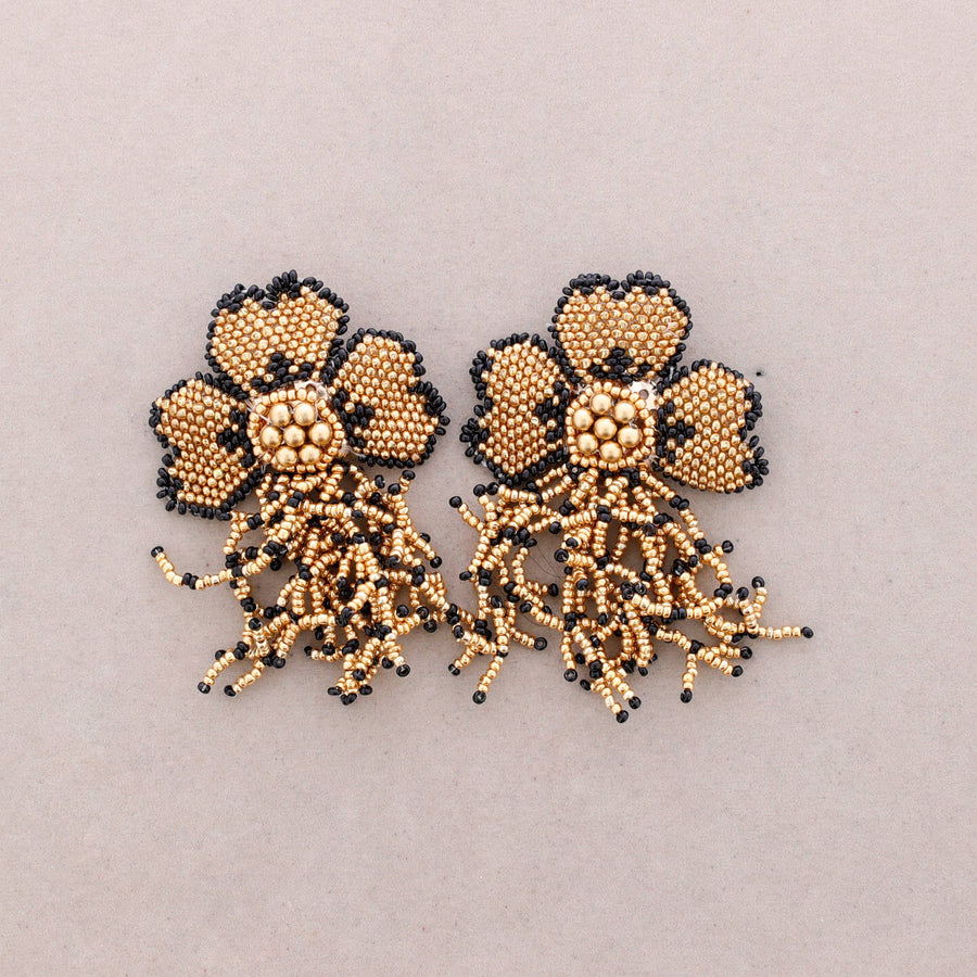 Boucles d’oreilles ethniques à perles en forme de fleur