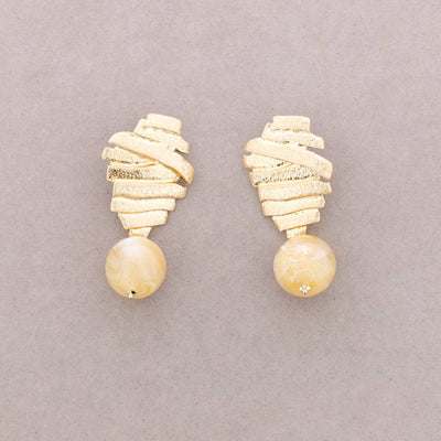 Boucles d'oreilles Forme Métal Pendentif Boule Résine
