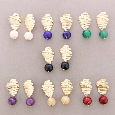 Boucles d'oreilles Forme Métal Pendentif Boule Résine