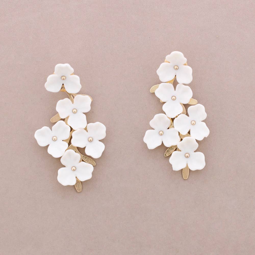 Boucles d'oreilles Fleur Résine Métal