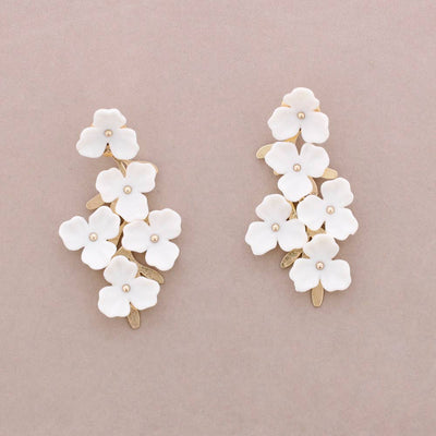 Boucles d'oreilles Fleur Résine Métal