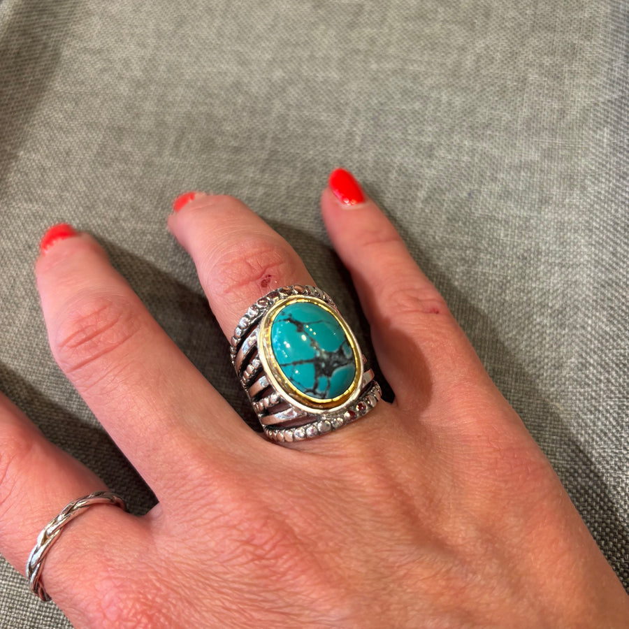 Bague jalan jalan turquoise