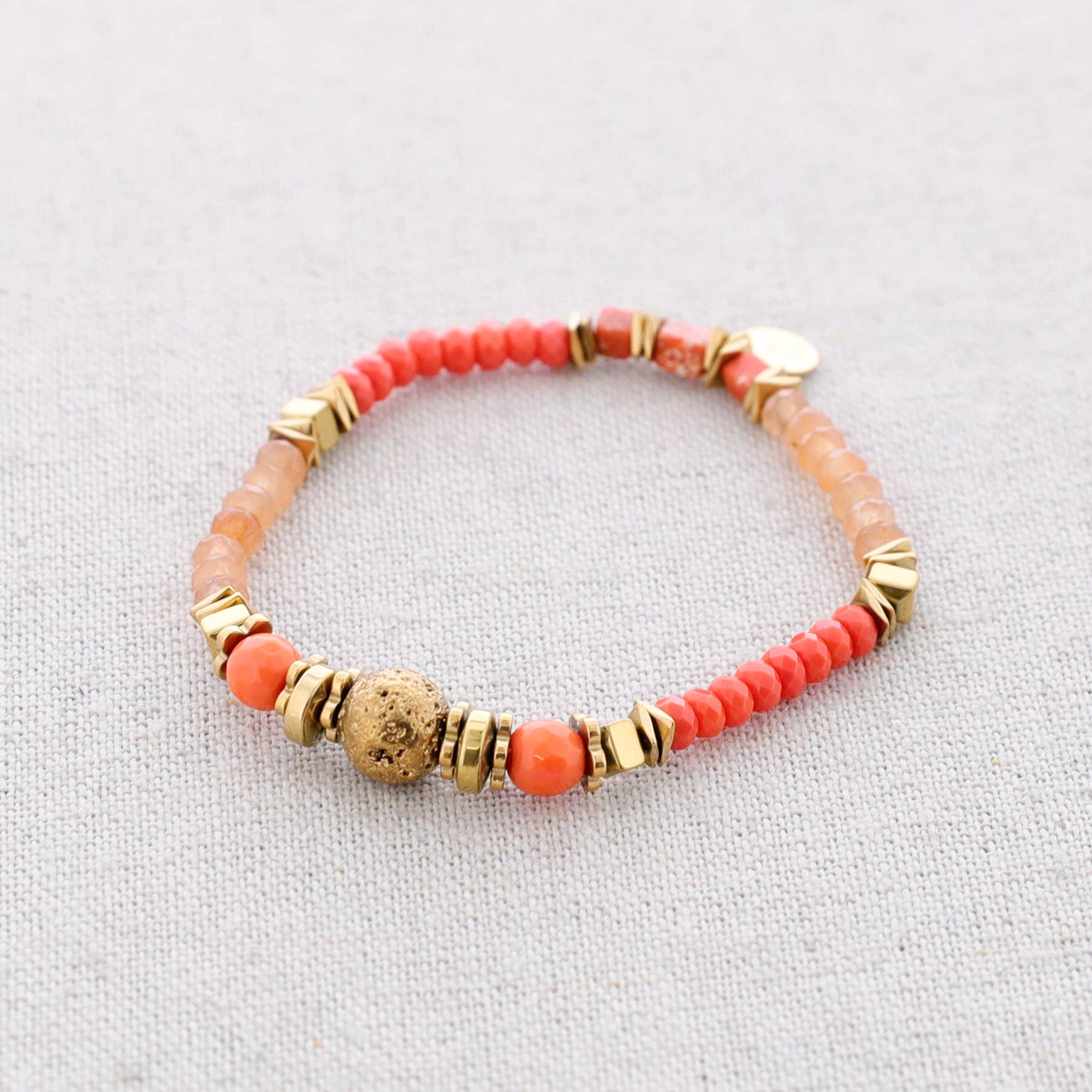 Bracelet élastique en acier orné de pierres