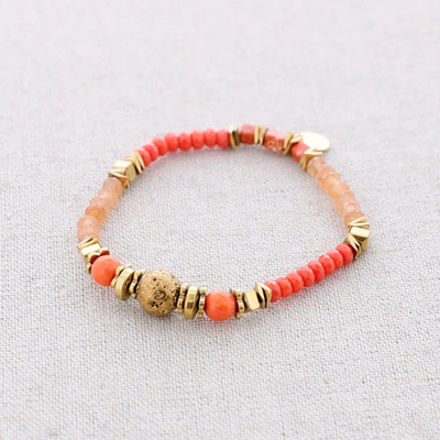 Bracelet élastique en acier orné de pierres