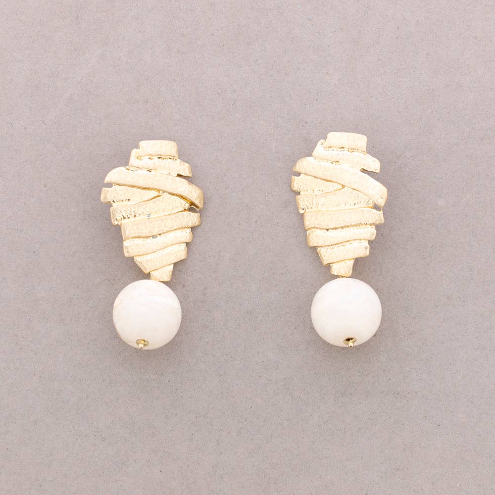 Boucles d'oreilles Forme Métal Pendentif Boule Résine