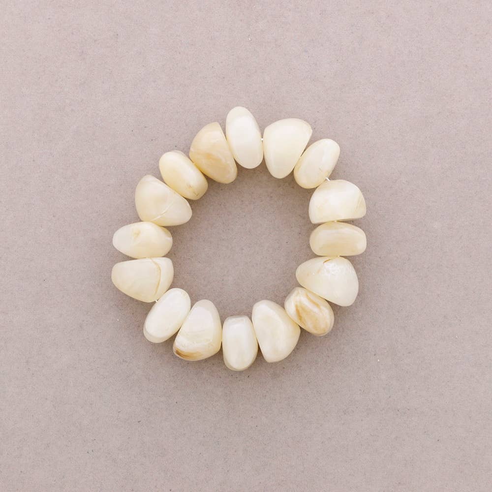 Bracelet Élastique Perles Irrégulières Résine