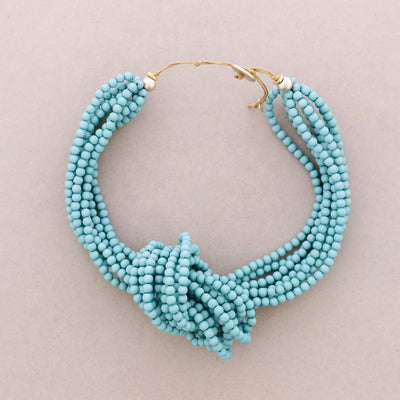 Collier Ras du Cou Nœud Perles Résine