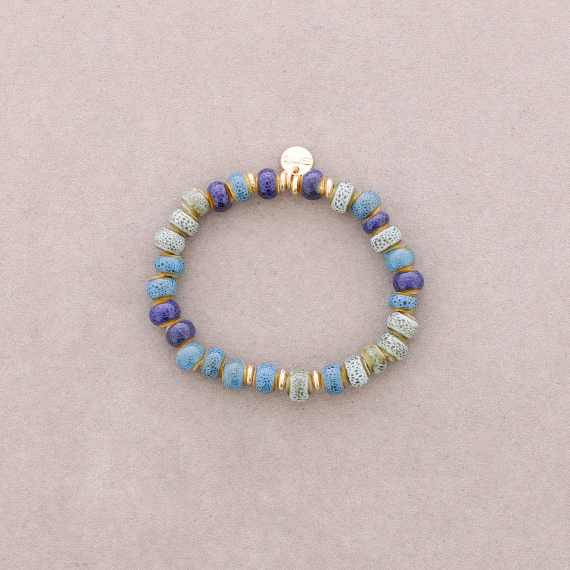 Bracelet élastique avec perles en céramique