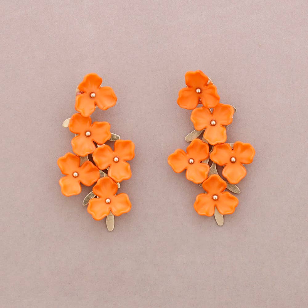 Boucles d'oreilles Fleur Résine Métal