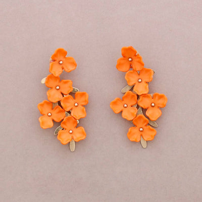 Boucles d'oreilles Fleur Résine Métal