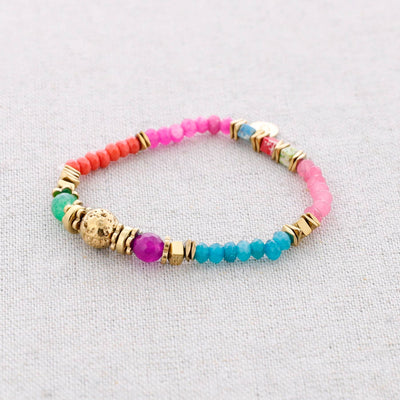 Bracelet élastique en acier orné de pierres