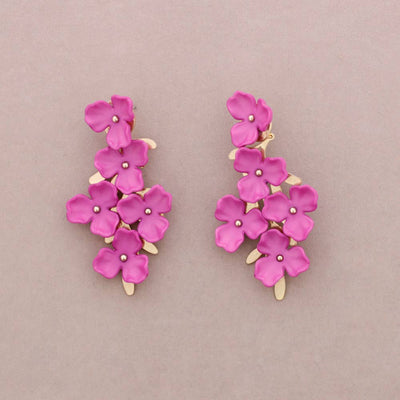 Boucles d'oreilles Fleur Résine Métal