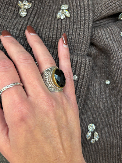 Bague jalan onyx faceté