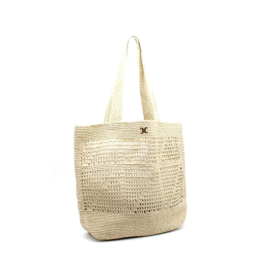 Cabas ajouré effet crochet avec détail logo métallique