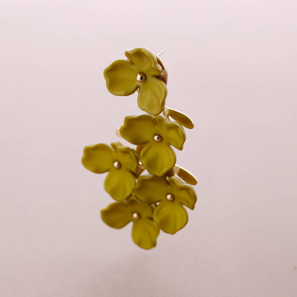 Boucles d'oreilles Fleur Résine Métal