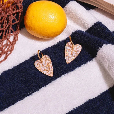 Boucles d'oreilles Cœur Ivoire Orange