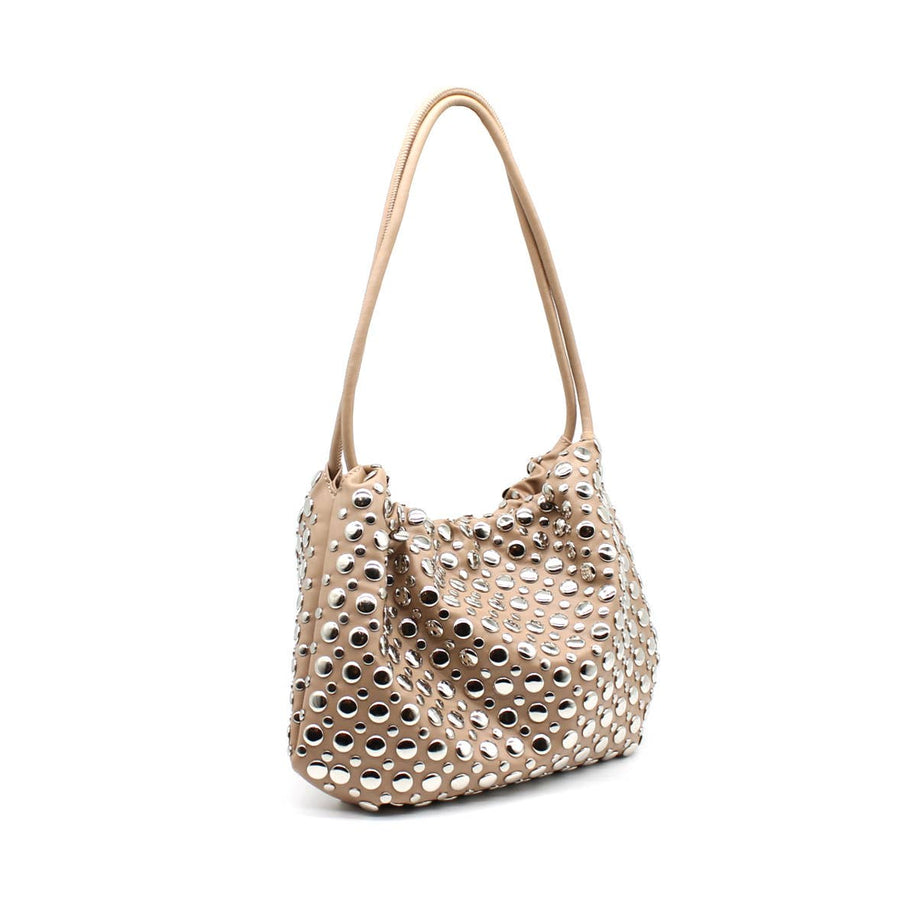 Sac cabas compact en PU avec clous
