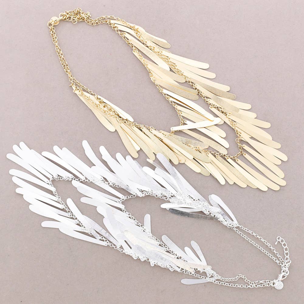 Collier Ras-du-cou à Franges Métalliques