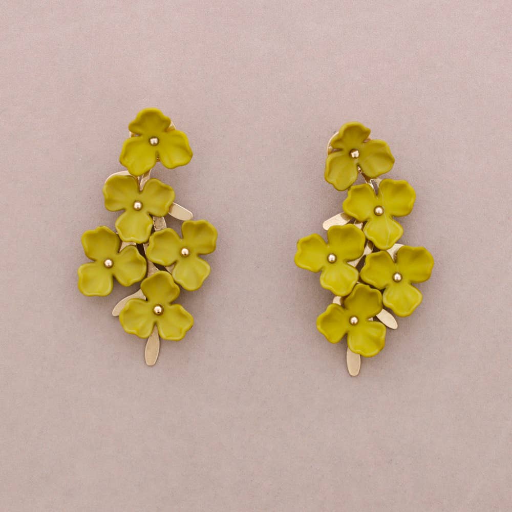 Boucles d'oreilles Fleur Résine Métal