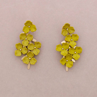 Boucles d'oreilles Fleur Résine Métal
