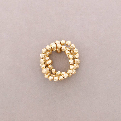 Bracelet Élastique Triple Perles Métal