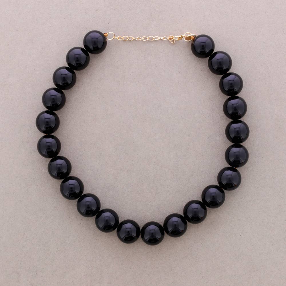 Collier Ras du Cou Perles Boule Résine