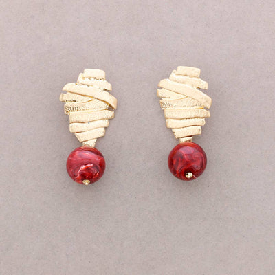 Boucles d'oreilles Forme Métal Pendentif Boule Résine
