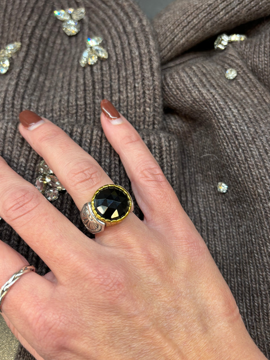 Bague jalan onyx faceté