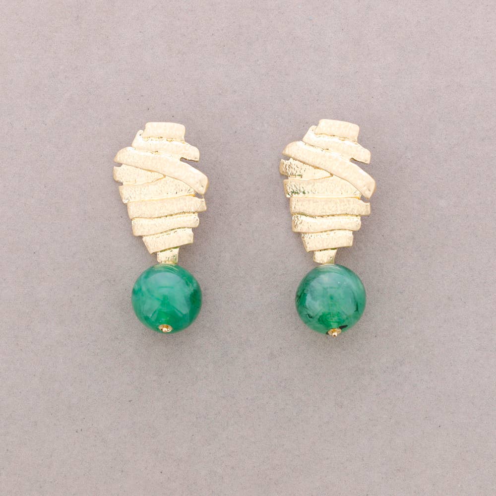 Boucles d'oreilles Forme Métal Pendentif Boule Résine