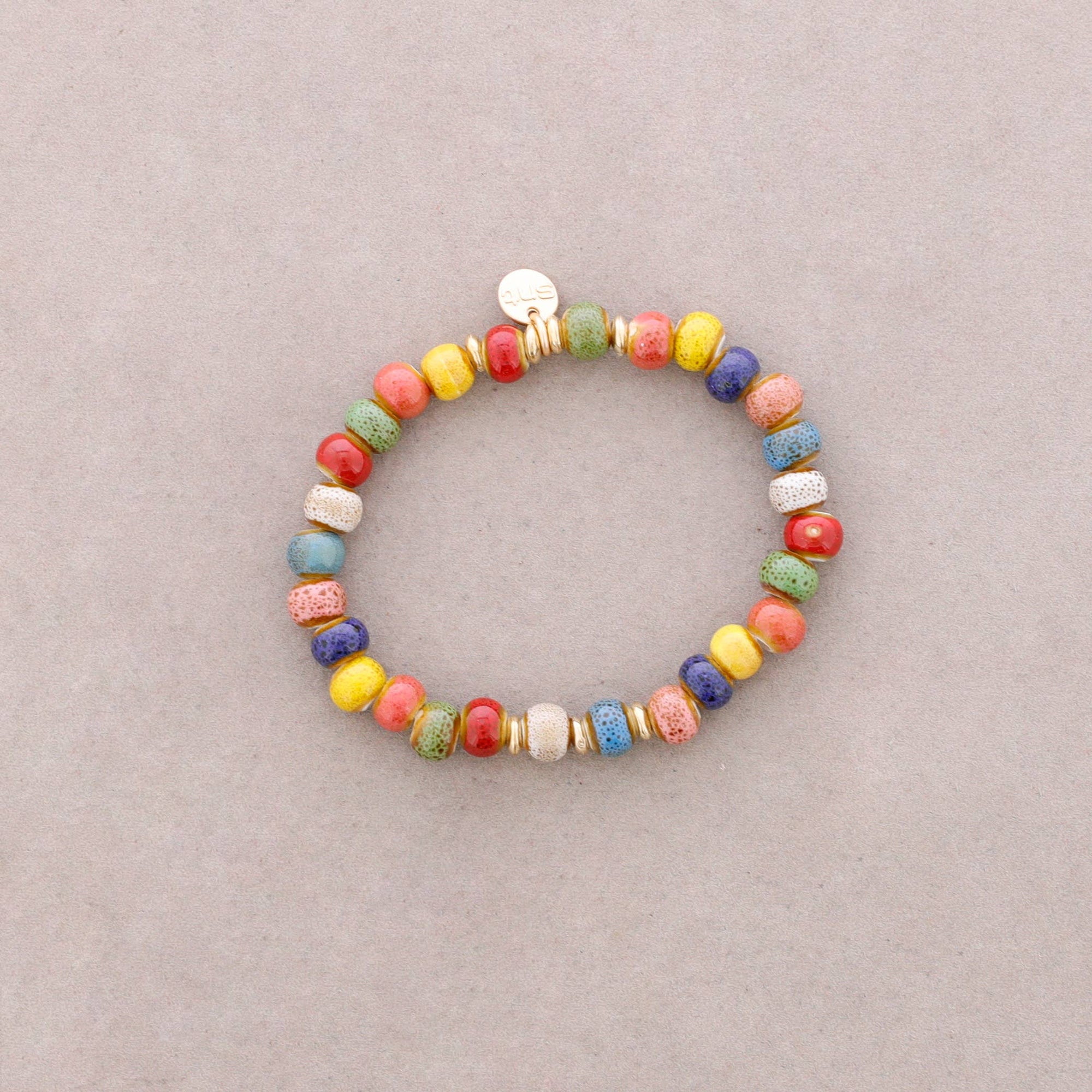Bracelet élastique avec perles en céramique