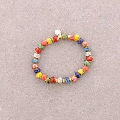 Bracelet élastique avec perles en céramique