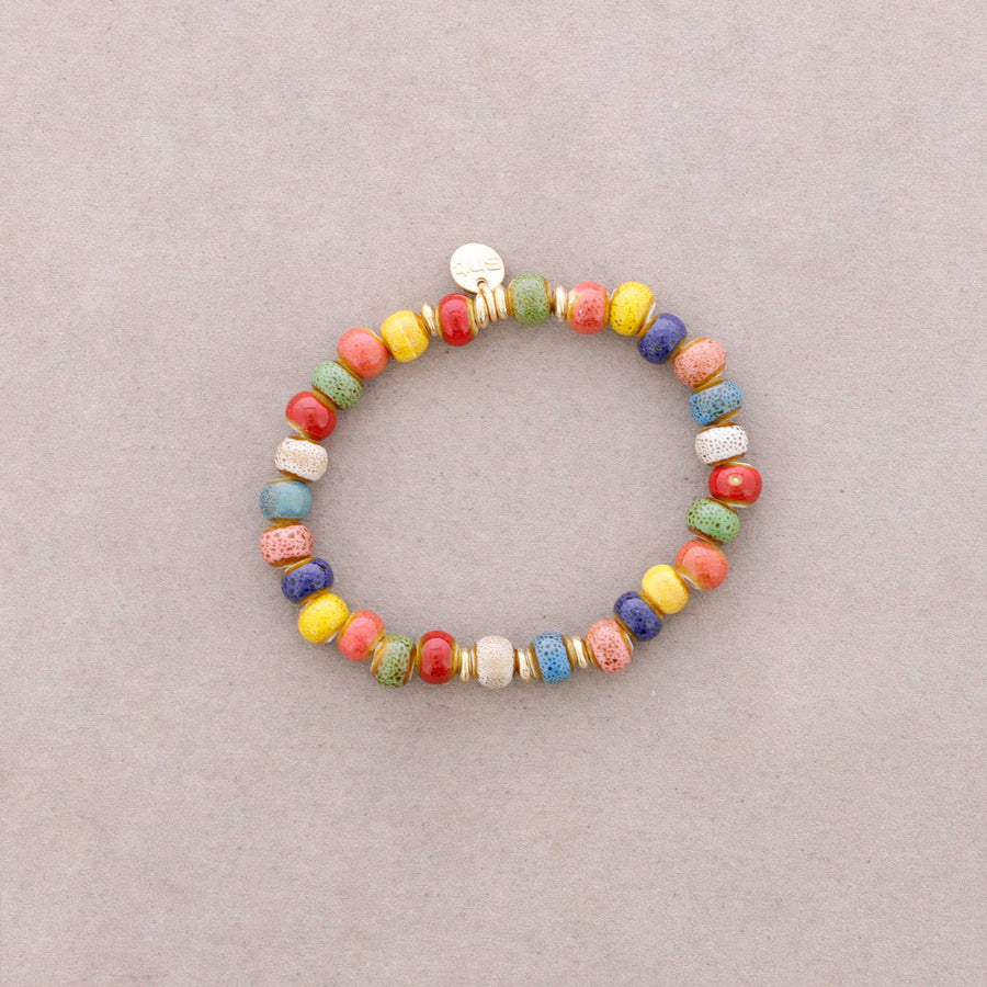Bracelet élastique avec perles en céramique