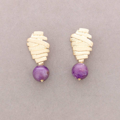 Boucles d'oreilles Forme Métal Pendentif Boule Résine