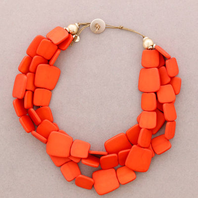 Collier 3 tours perles en résine