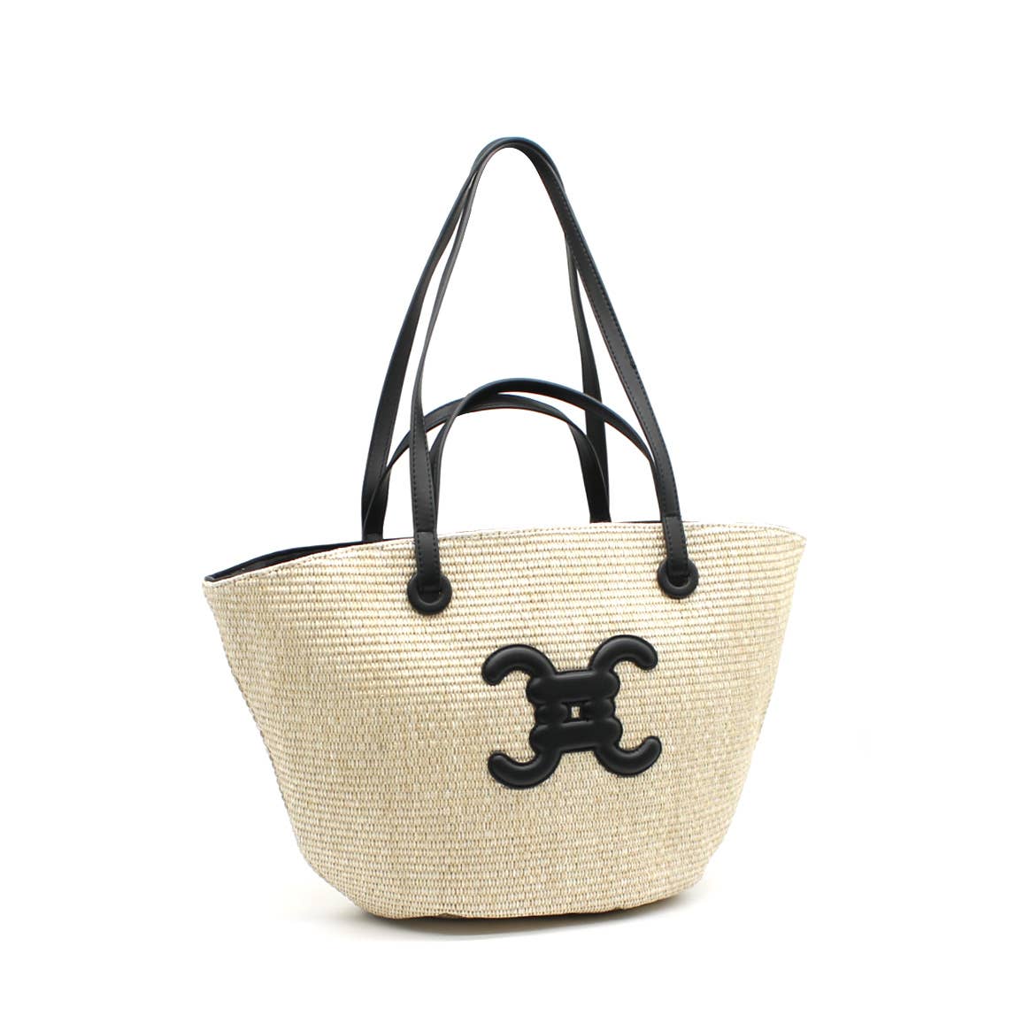Sac cabas paille effet avec logo CC