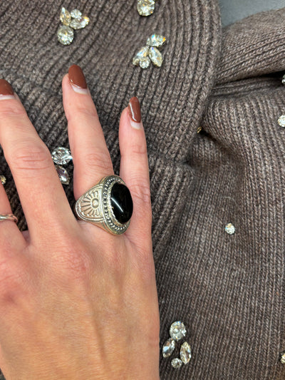 Bague jalan onyx faceté