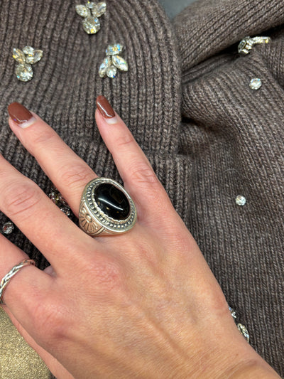 Bague jalan onyx faceté