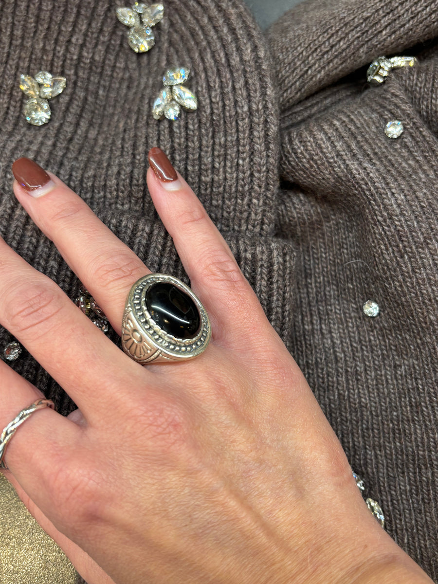 Bague jalan onyx faceté